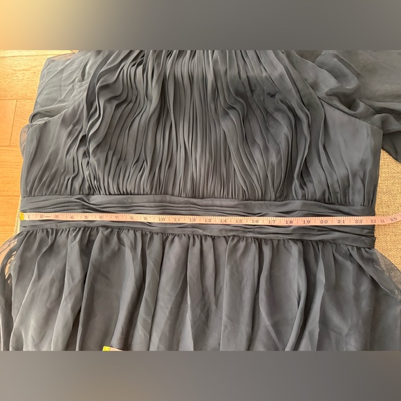 New MAC DUGGAL Navy High Neck Puff Sleeve Tiered A Line Gown 24W #68426 - Picture 8 of 9